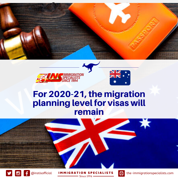 For 202021, the migration planning level for visas will